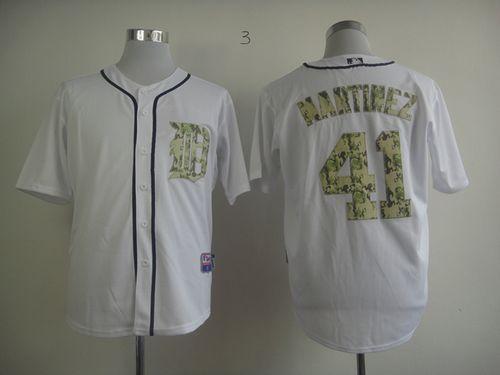 Tigers #41 Victor Martinez White USMC Cool Base Stitched MLB Jersey